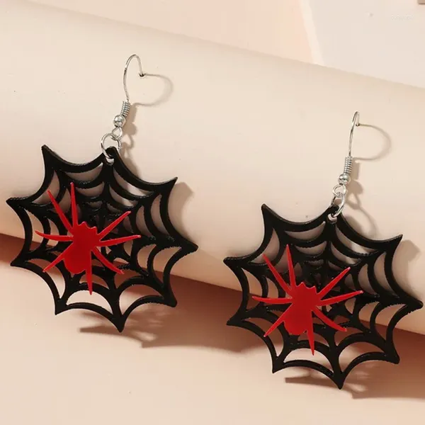 Brincos pendurados halloween punk vermelho aranha web gota para mulheres preto fantasma abóbora morcego borla brinco festival festa encantos jóias presente