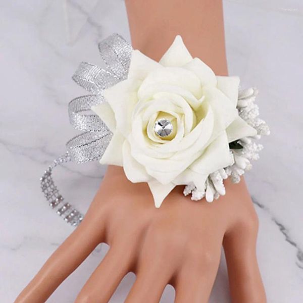 Dekorative Blumen 2/3/5 Einfach zu tragendes Armband Handrealistisches Aussehen und geringer Wartungsaufwand Elegantes Handgelenk Rot
