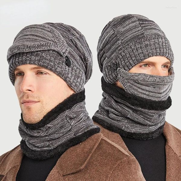 Ciclismo bonés inverno balaclava chapéu de malha rosto cheio capa esqui pescoço gaiter quente malha gorro para esportes ao ar livre mas