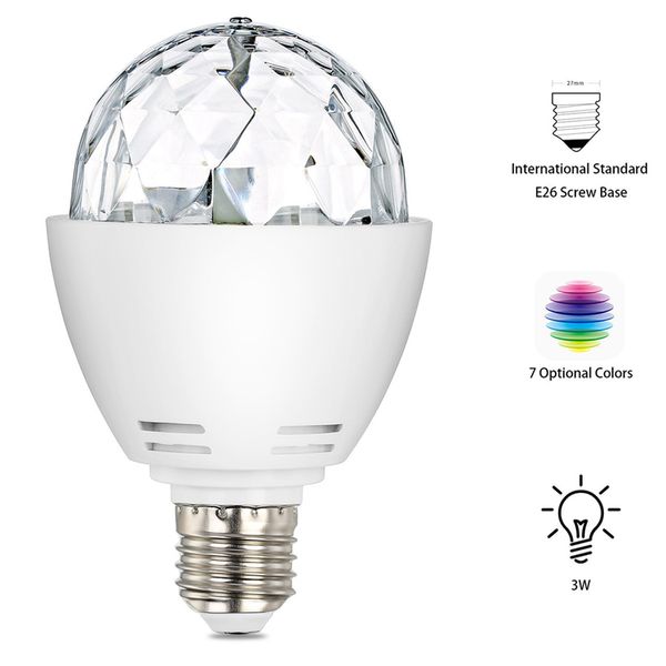 E27 RGB LED Kristall Magic Ball Licht mit Regenbogen 360 Rotationseffekt für Club Party Home Vergnügungspark Glühbirne