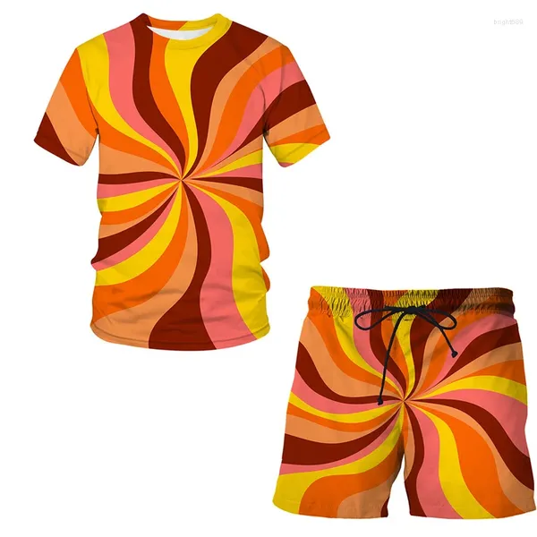 Männer Trainingsanzüge Sommer T-shirt Shorts Set Sportswear Oansatz Kurzarm 3D Druck Graffiti Kunst Malerei Kleidung