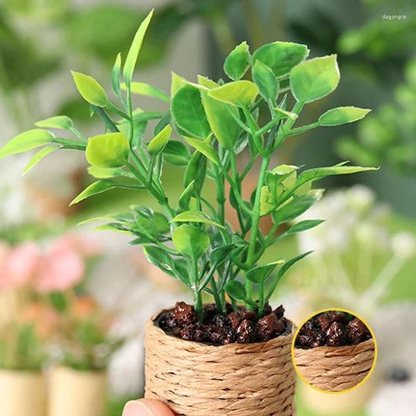 Fiori decorativi Simulazione di piante in vaso artificiali Vaso di foglie verdi Foglie finte Invasatura del pavimento della casa Decorazione della festa nuziale