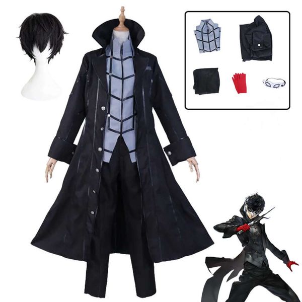 Gioco Persona 5 Cosplay Ren Amamiya Akira Kurusu Costume Cosplay Vestito Amamiya Ren Parrucca Costume da festa di Halloween con guanti mascheracosplay