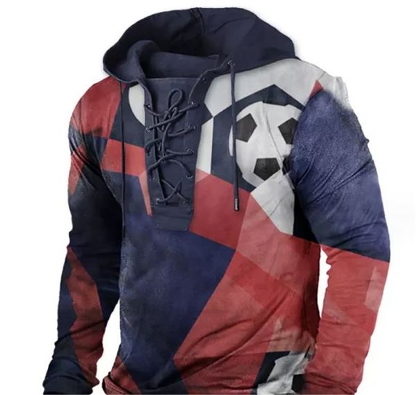 T-shirt personalizzate Polo 021 Stampa di calcio a blocchi di colore Felpa con cappuccio Maglione ampio Cappotto a maniche lunghe