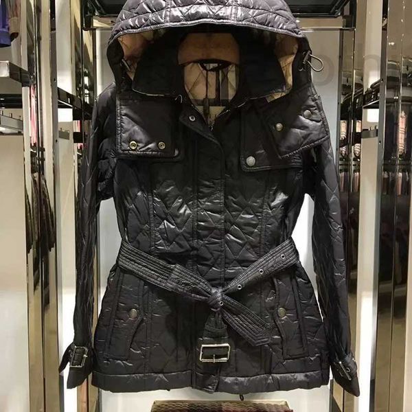 Mulheres Down Parkas Designer Jaqueta de Inverno Jaqueta Com Capuz e Cinto Slim Down Jaquetas de Algodão À Prova de Vento Quente Parka Mulheres Casaco Frio Tamanho M-XXL QP