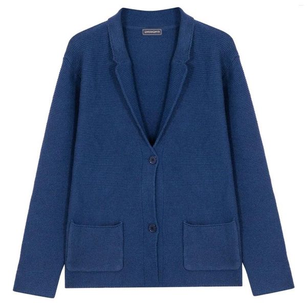 Giacche da uomo Uomo autunno e inverno abito slim maglione lavorato a maglia cardigan a maniche lunghe cappotto blu scuro top moda Ropa Hombre