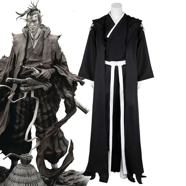 Film vizyonları ronin cosplay kostümü siyah kimono set savaş takım elbise üniform yetişkin erkekler cadılar bayramı karnaval parti kıyafetleri özel madekosplay