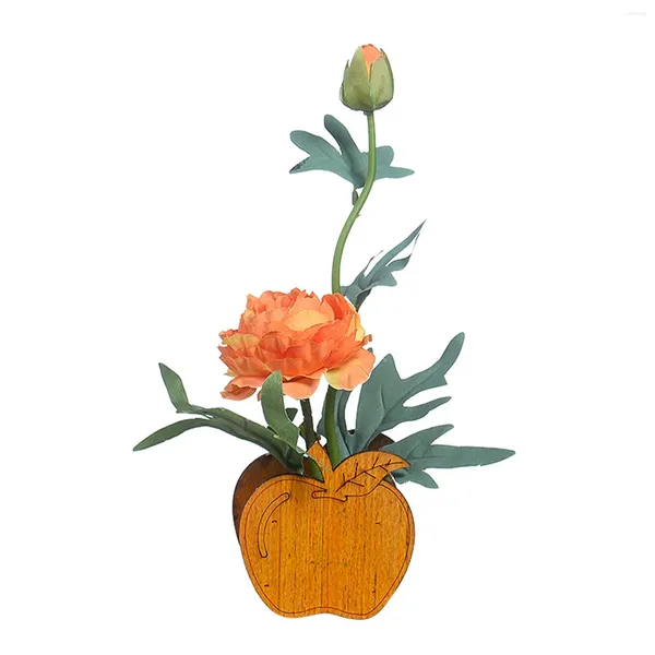Flores decorativas Flores artificiais em vasos de plantas em vasos de plantas de planta presente com folhas vaso decoração de casa falsa peony bonsai natal