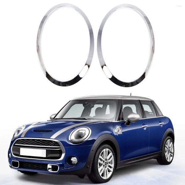 Sistema de iluminação para mini cooper f55 f56 f57 2014, cromado, prateado, esquerda e direita, farol dianteiro, moldura, sobrancelha, anel, guarnição