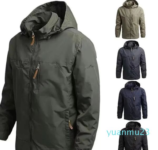 Jaquetas ao ar livre Hoodies Homens Blusão Jaquetas de Campo Militar Outerwear Mens Tático À Prova D 'Água Piloto Casaco Com Capuz Homens Caça Roupas Do Exército