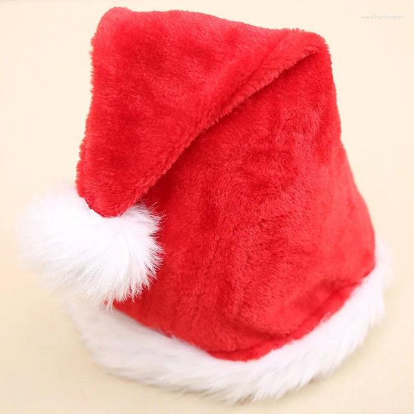 Berets 2 pc Natal Santa Hat para adultos homens mulheres com borda de pelúcia e forro de conforto decorações de festa de ano suprimentos