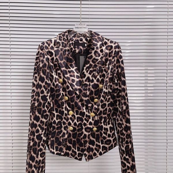 Bal Mian Lüks Tasarımcı Blazer Kadın Ceket Takım Elbise Retro Leopar Bahar Yeni Çıkış Tops