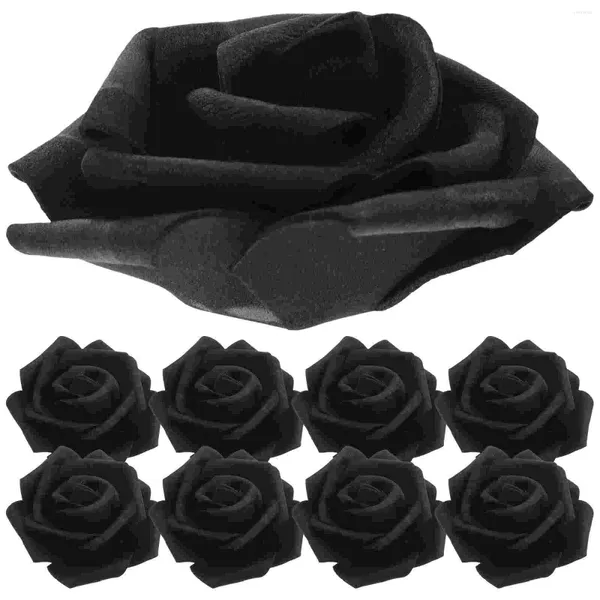 Декоративные цветы 100 шт. искусственные розы розы черные свадебные украшения искусственные поделки головы оптом поддельные