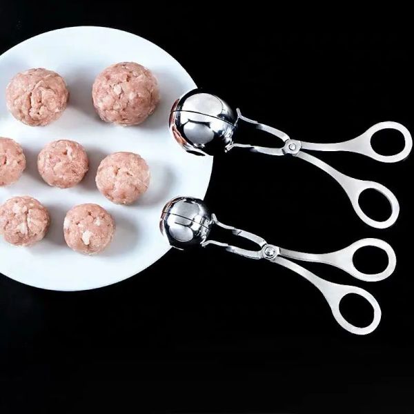 Edelstahl Fleischbällchen Maker Werkzeuge Metall Küche Fleischbällchen Löffel Gebratene Garnelen Kartoffel Fleischbällchen Produktionsform Haushalt Fleisch Werkzeug TH1174