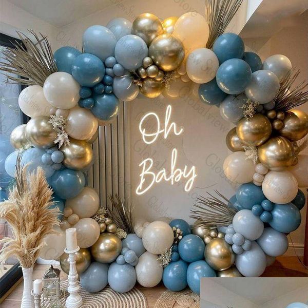 Altri articoli per feste per eventi Altri articoli per feste per eventi Kit ghirlanda per arco di palloncini blu pastello oceano Fondale per baby shower Wedd Dhgarden Dh87K