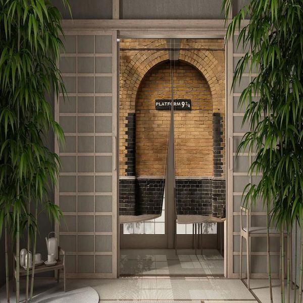 Perde Tuğla Duvar 9 3/4 Kral Sihirli Kapı Mutfak Yatak Odası Banyo Koridor Bölümü Japon Noren Giriş Yarım Dekor