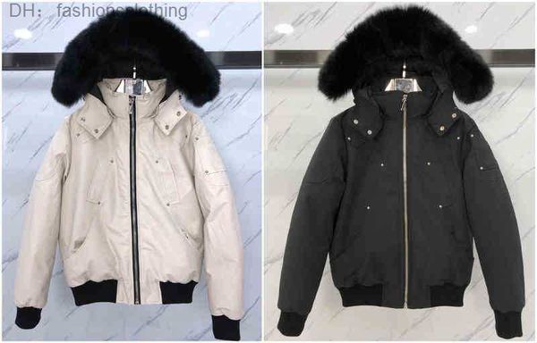 Down Parkas Jaqueta Gola de Pele Parka Inverno À Prova D 'Água Pato Branco Casaco Manto Moda Homens e Mulheres Casais Moose Versão Casual para Manter Quente V7TP