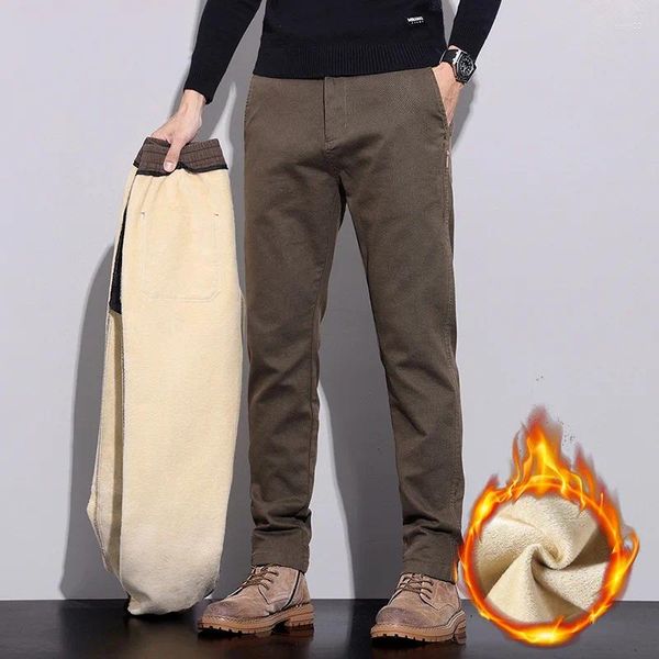 Мужские брюки осень-зима толстые теплые брюки-карго деловые повседневные флисовые брюки размера плюс 40 с начесом модные свободные джоггеры мужские