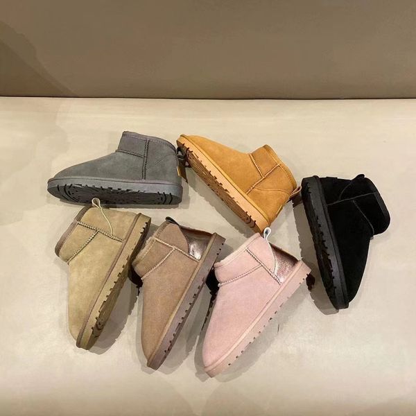 Designer mulheres neve mini botas austrália tazz chinelos camurça lã deslizamento-em botas de plataforma de inverno