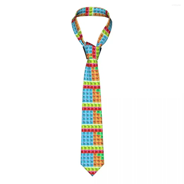 Fliegen Elemente Periodensystem Krawatten Männer Casual Polyester 8 cm schmale Wissenschaft Chemie Krawatte Herren Accessoires Krawatte