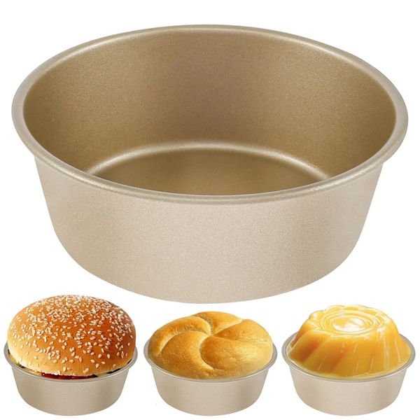 Stampi da forno 4 pezzi Friggitrice ad aria Torta Muffin antiaderenti Budino Hamburger Scatole per cheesecake Stampo in acciaio al carbonio Accessori da cucina 231018