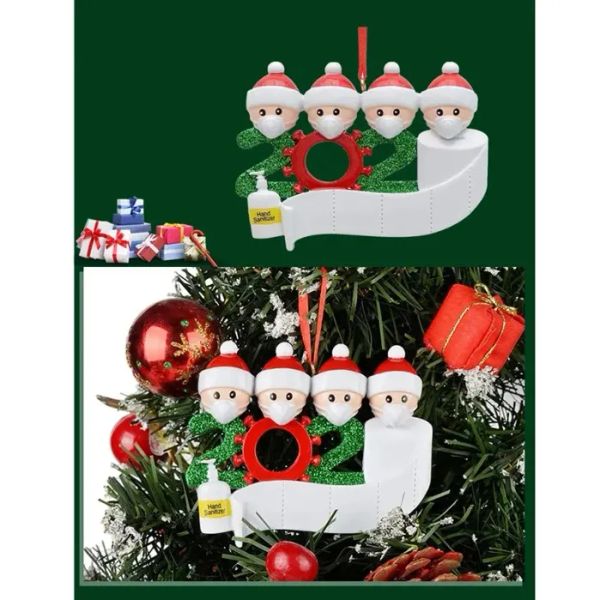 Decorazioni natalizie Ornamenti natalizi Pendenti con pupazzo di neve natalizio con maschera per il viso Albero di Natale fai-da-te Festa in famiglia Regalo carino NOVITÀ
