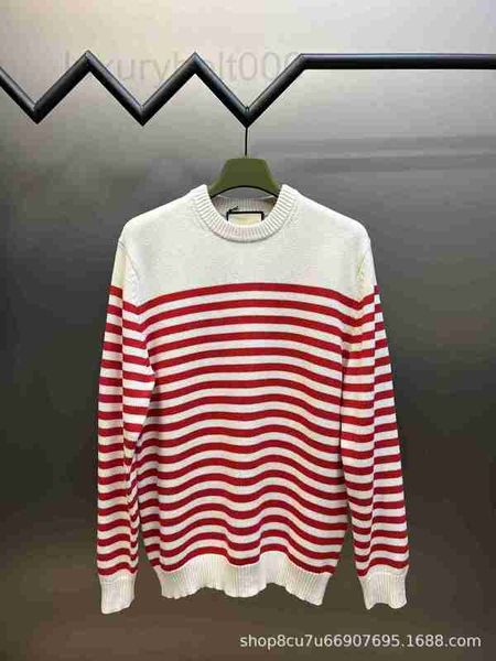 Erkek Sweaters Tasarımcısı Kırmızı Beyaz Çizgili Süveter Yüksek Sokak Sıradan Gevşek Erkek Kadın Krop Yv58