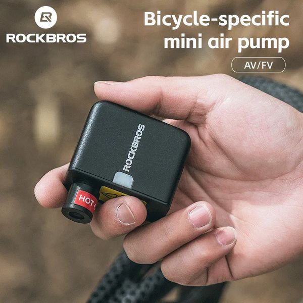 Pompe per bici ROCKBROS Pompa portatile Mini aria elettrica portatile 100PSI ricaricabile Gonfiatore per pneumatici Auto Moto Bicicletta 231017