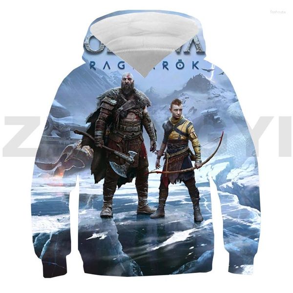 Herren Hoodies God Of War Hoodie Kinder Herbst Anime Kleidung 3D Gedruckt Kratos High Street Sweatshirts Jungen Merch Harajuku Hoody Lounge