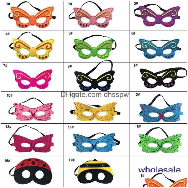 Costumi da supereroe Maschere Cartoni animati in maschera per bambini Bambino Ape Farfalla Cosplay Halloween Spettacolo teatrale Bomboniere per feste di compleanno