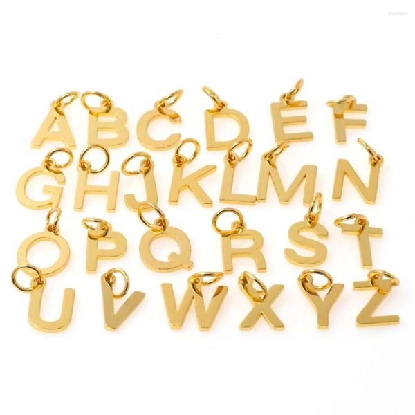 Colares Pingente Moda A-Z Letra Original 26 Alfabeto Banhado A Ouro Para Pulseira Colar Acessórios DIY Mulheres Nome Jóias Fazendo