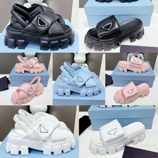 Pantofole sandali Muffin firmate Pelle morbida Fibbia triangolare Scarpe da donna Il designer consiglia vivamente Pantofola casual Cinturino posteriore Fondo spesso tacco piatto Sandalo