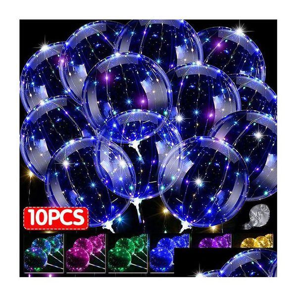 Altre forniture per feste per eventi Altre forniture per feste per eventi 10 pezzi Palloncini Bobo illuminati a led Palloncino lampeggiante a bolle di elio Dhgarden Dhj1A