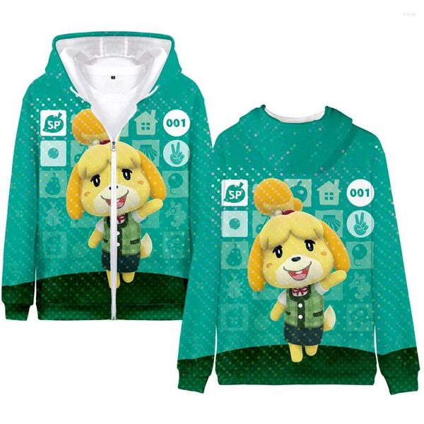 Herren Hoodies Animal Crossing Zip Hoodie Cosplay Kapuzenpullover Damen Herren Jungen Mädchen Kind Cartoon Langarm Reißverschluss Jacke Kinder