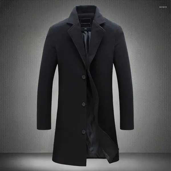 Jaquetas masculinas de alta qualidade moda masculina slim fit casacos negócios longo inverno à prova de vento outwears plus size 5xl preto