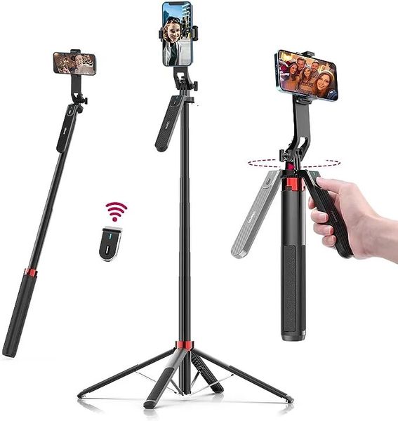 Tripodlar Ulanzi MA09 18M Selfie Stick Tripod 11 12 13 14 15 Uzaktan kumandalı PRO Max Telefon Panoramik Top Kafa Tutucu 231018