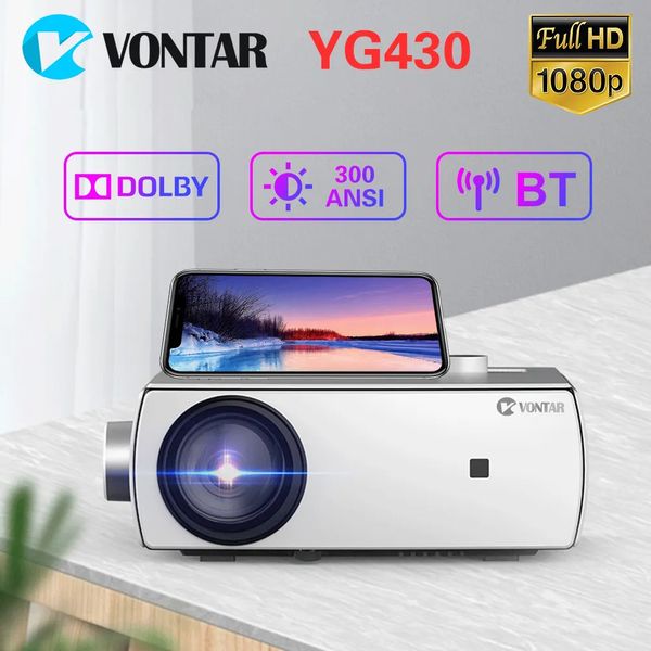 Vontar yg430 projetor nativo 1080p yg433 completo hd 1920x1080p lcd inteligente android mini projetor 24g wifi bt led vídeo cinema em casa 231018