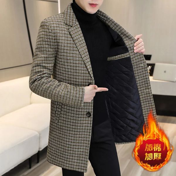 Misto lana da uomo 2023 Autunno Inverno Giacca di lana Cappotto lungo ispessito Slim Fit Cappotto da lavoro casual Streetwear Abbigliamento uomo 231017