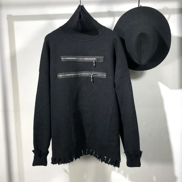 Herrenpullover Seak Cotton Hoodies Sweatshirts Gothic-Kleidung Übergroße Winterpullover High Street Hip Hop Rollkragenshirt