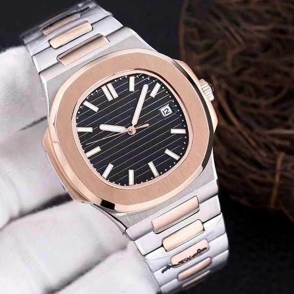 Relógios de pulso nautilus para homens relógio PP automático mecânico de aço inoxidável transparente mostrador traseiro relógios masculinos relógios de pulso esportivos de marca de luxo cronógrafo reloj