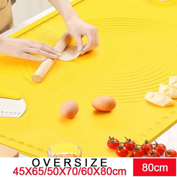 Yuvarlanan Pimler Pasta Panoları Büyük Boy Cadined Gıda Sınıfı Silikon Mat Rulo Hamuryası ve Fırın Aksesuarları Kek Pişirme Araçları Mutfak Tahtası Hamur Yuvarlanma Mat 231018