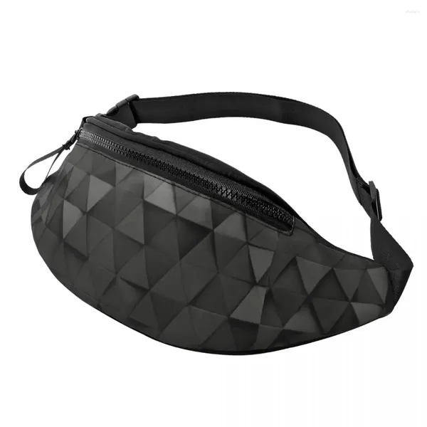 Поясные сумки Темные высокотехнологичные треугольные поясные сумки для мужчин и женщин на заказ, абстрактная геометрическая сумка через плечо для путешествий, сумка для денег на телефоне