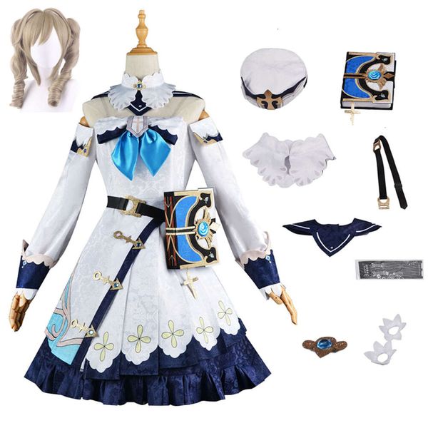 Genshin Impact Barbara Costume Cosplay Vestito Barbara Parrucca Prop Vestito Halloween Girl Lolita Costumecosplay