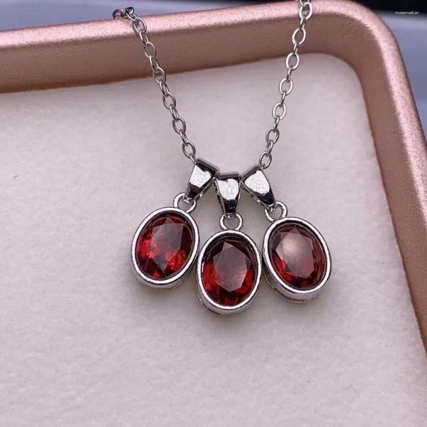 Kolye Kolyeleri 10 PCS Doğal Taş Oval Kolyeler Garnet Sitrin Kristal Takımları İçin Takı Aksesuarları