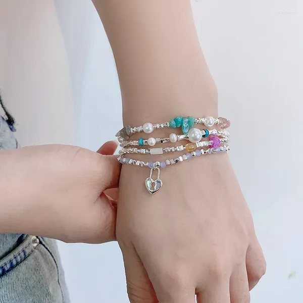 Charm Armbänder Silber Farbe Unregelmäßige Geometrische Perlen Armband Für Frauen Mädchen Minimalistische Mode Geburtstag Party Schmuck Geschenke