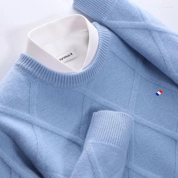 Maglioni da uomo Maglione di cashmere Autunno morbido e caldo maglione in jersey Robe Hombre Pull Homme Hiver Pullover O-Collo lavorato a maglia invernale di lana