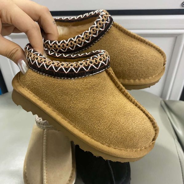 Australia Pantofole Tasman II per bambini Tazz Scarpette per bambini Ciabatte in pelliccia di castagna Pelle di pecora Shearling Classic Ultra Mini Boot Sabot invernali Slip-on Stivaletti in pelle scamosciata684