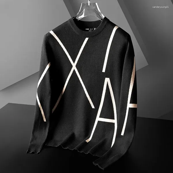 Maglioni da uomo Pullover di lana del designer di marca Moda invernale Maglione lavorato a maglia con stampa geometrica Abbigliamento coreano di lusso di fascia alta