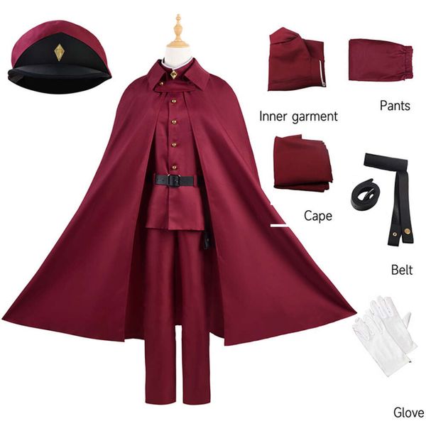 Tetchou suehiro cosplay traje anime bungo cães vadios temporada 4 cães de caça equipe uniforme vermelho chapéu luvas manto suitcosplay