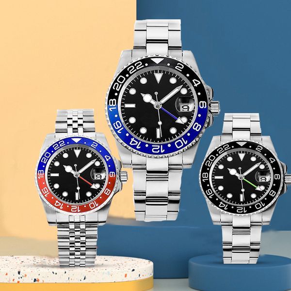 Herren-Automatikuhren mit blauer und roter Lünette, Designer-Modell, Jubilee-Armband, hochwertiges mechanisches Uhrwerk, Glasuhr, wasserdicht, AAA-Designer-Mann-3A-Armbanduhr